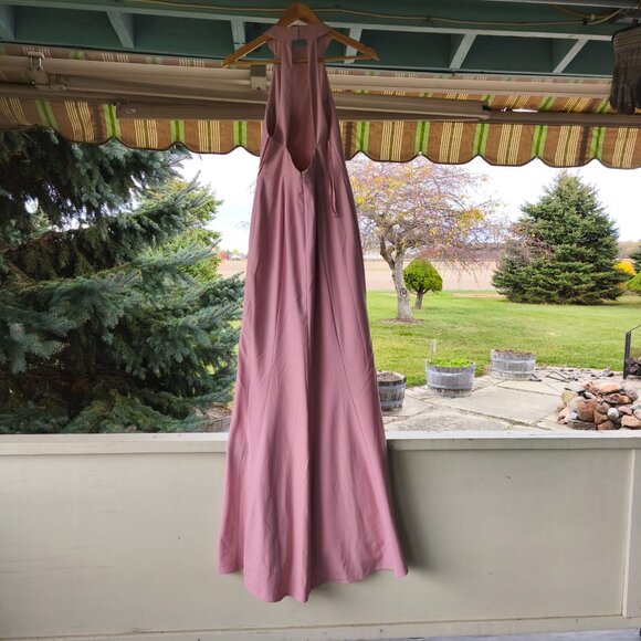 BHLDN Seraphine Crepe Maxi Low Back Bridesmaid Elegant Dress sz 0 Lilac Smoke - Picture 7 of 14